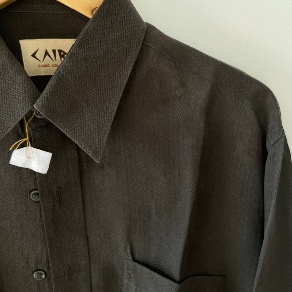 Mens textured brown shirt - Picture 3 of 12